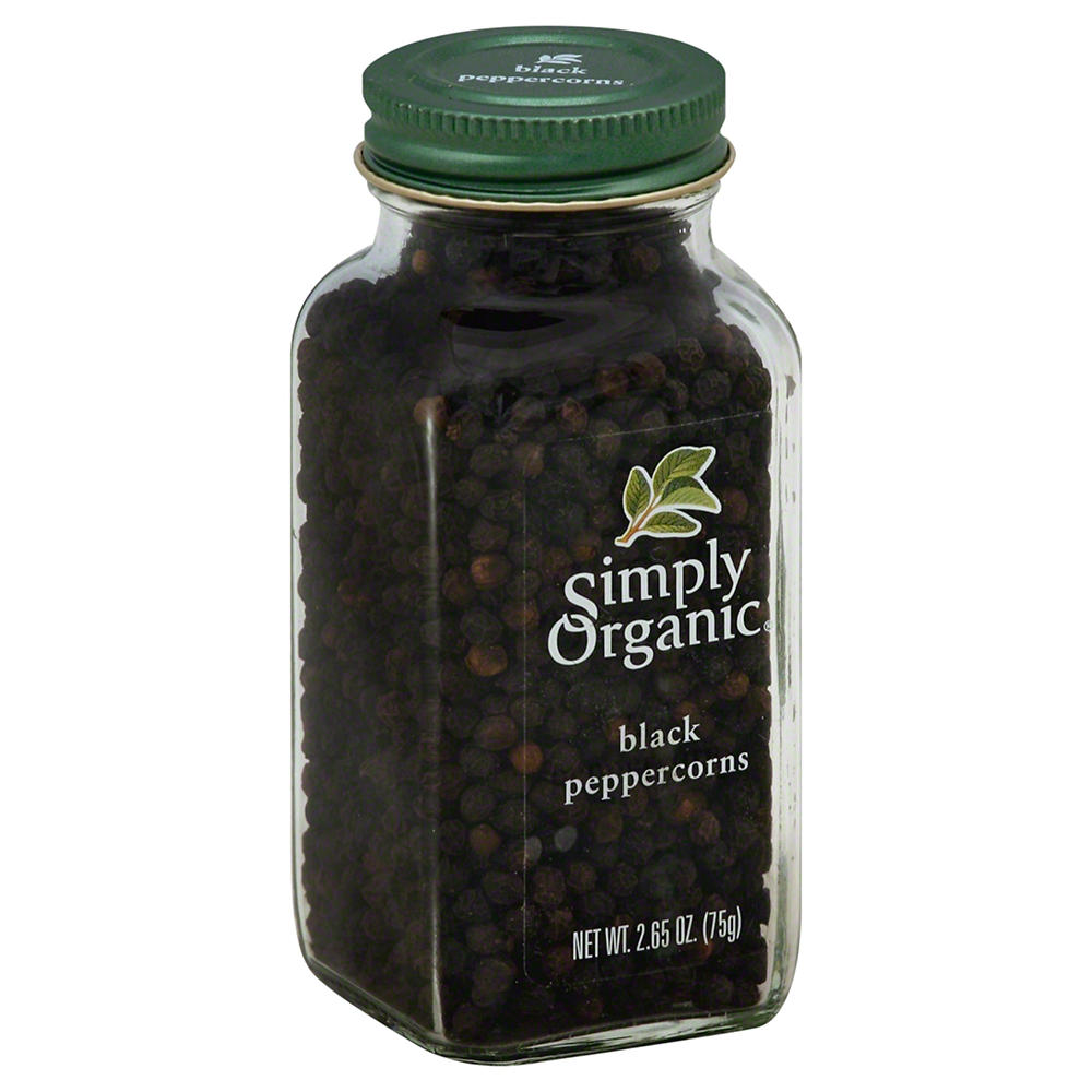 Simply Organic Black Peppercorns, 2.65 oz