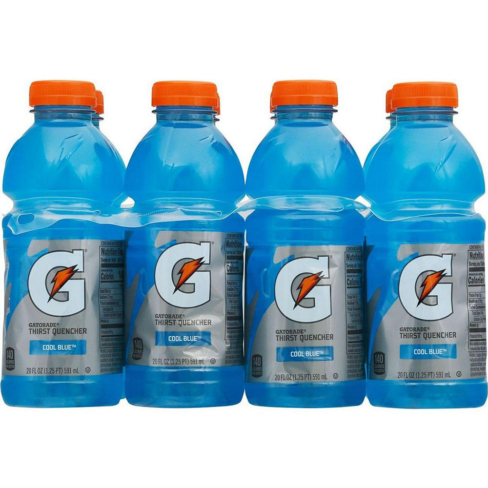 Gatorade Cool Blue Thirst Quencher Electrolyte Sports Drink 8 pk Bottles, 20 oz