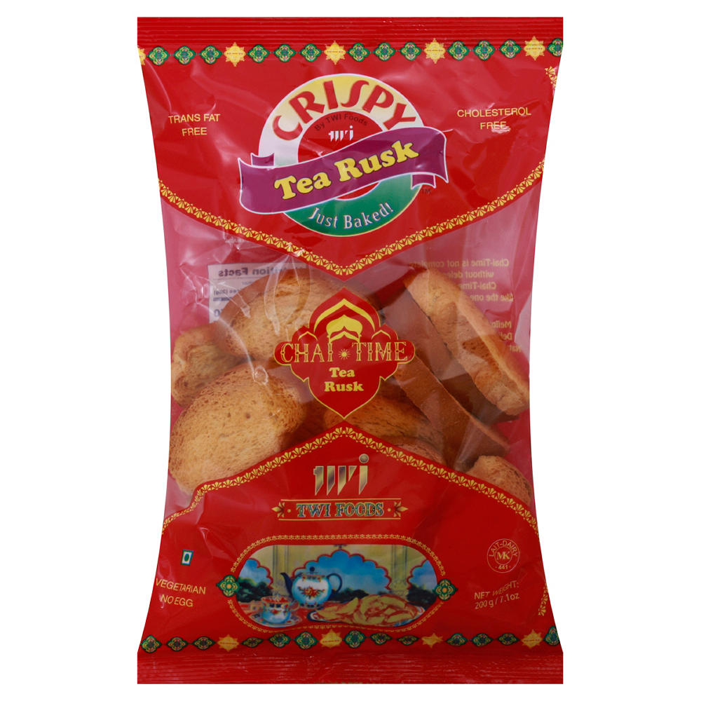 TWI Foods Chai Time Crispy Tea Rusk Biscuits, 7.1 oz