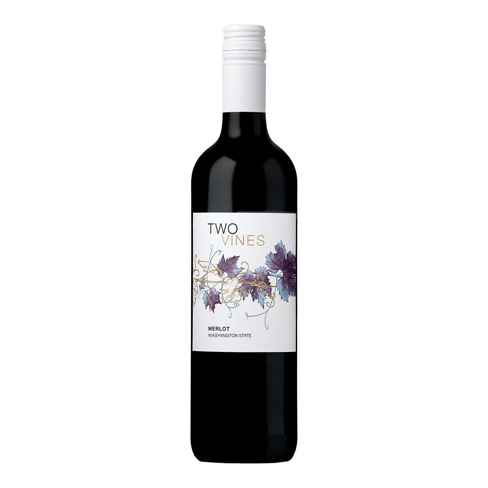 Two Vines Merlot Washington Red Wine, 750 mL