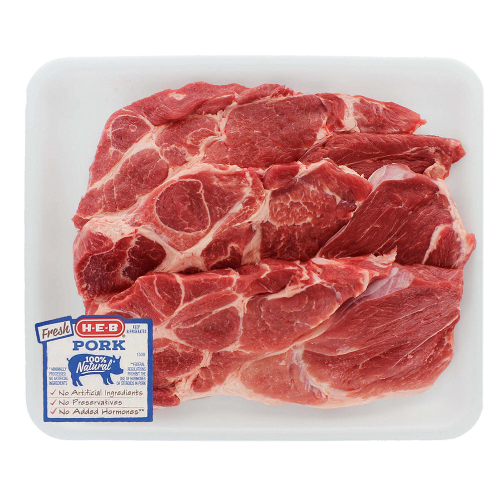 H-E-B Boneless Pork Steaks, Thick Cut - Value Pack, Avg. 2.25 lbs