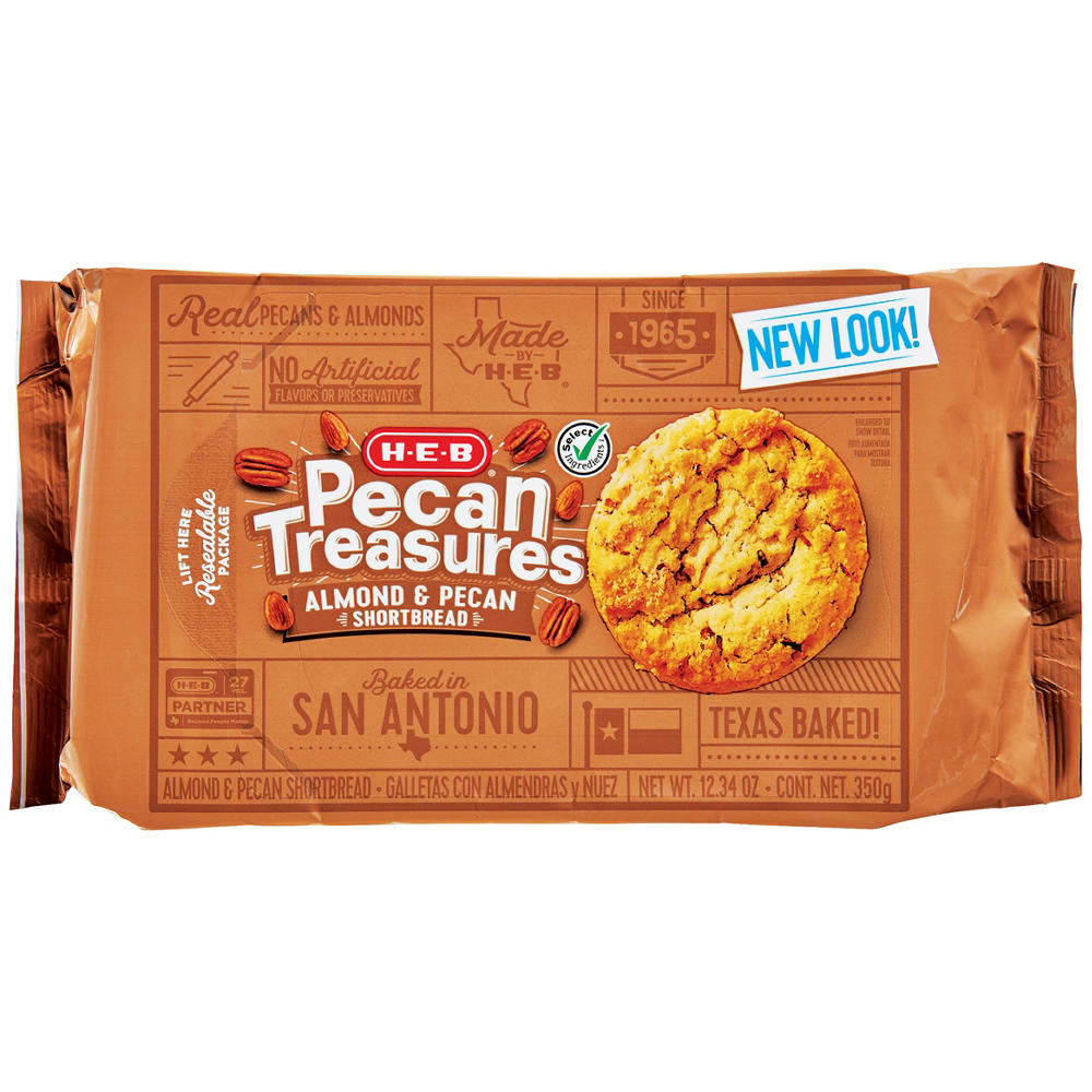 H-E-B Pecan Treasures Almond Shortbread Cookies, 12.34 oz