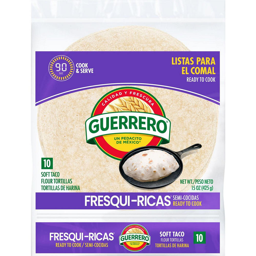 Guerrero Fresquiricas Flour Tortillas, Soft Taco Size, 10 ct