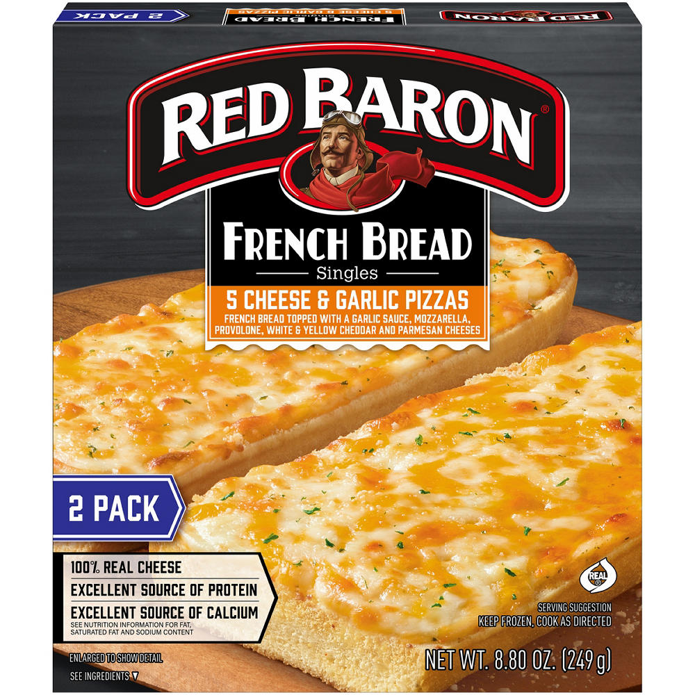 Red Baron 5 Cheese & Garlic French Bread Frozen Personal Pizza, 8.8 oz