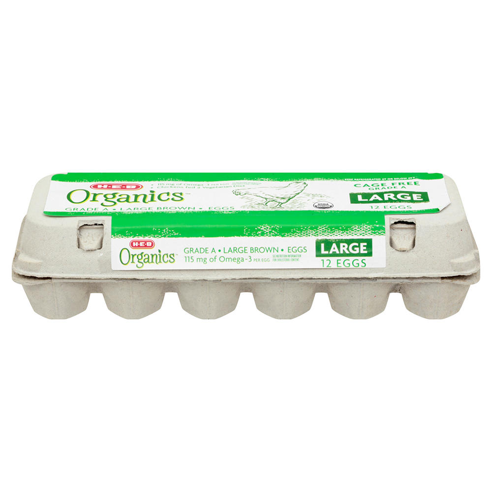 H-E-B Organics Grade A Cage-Free Large Brown Eggs, 12 ct