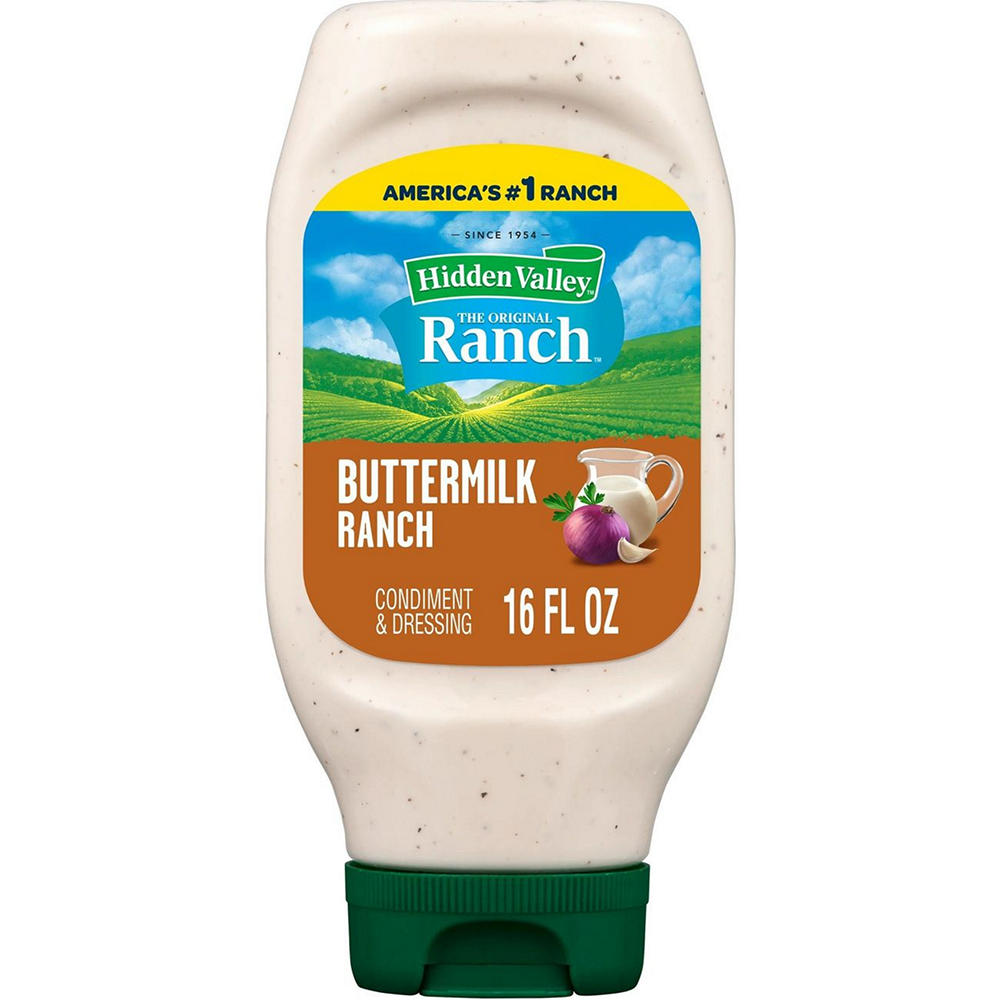 Hidden Valley Buttermilk Ranch Condiment and Dressing, Easy Squeeze Bottle, 16 oz