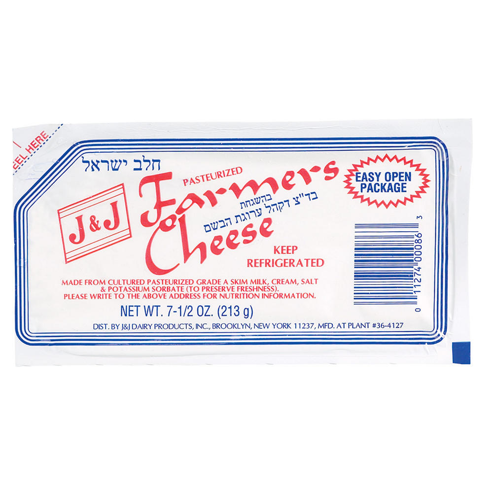 J & J Kosher Farmers Cheese, 7 oz