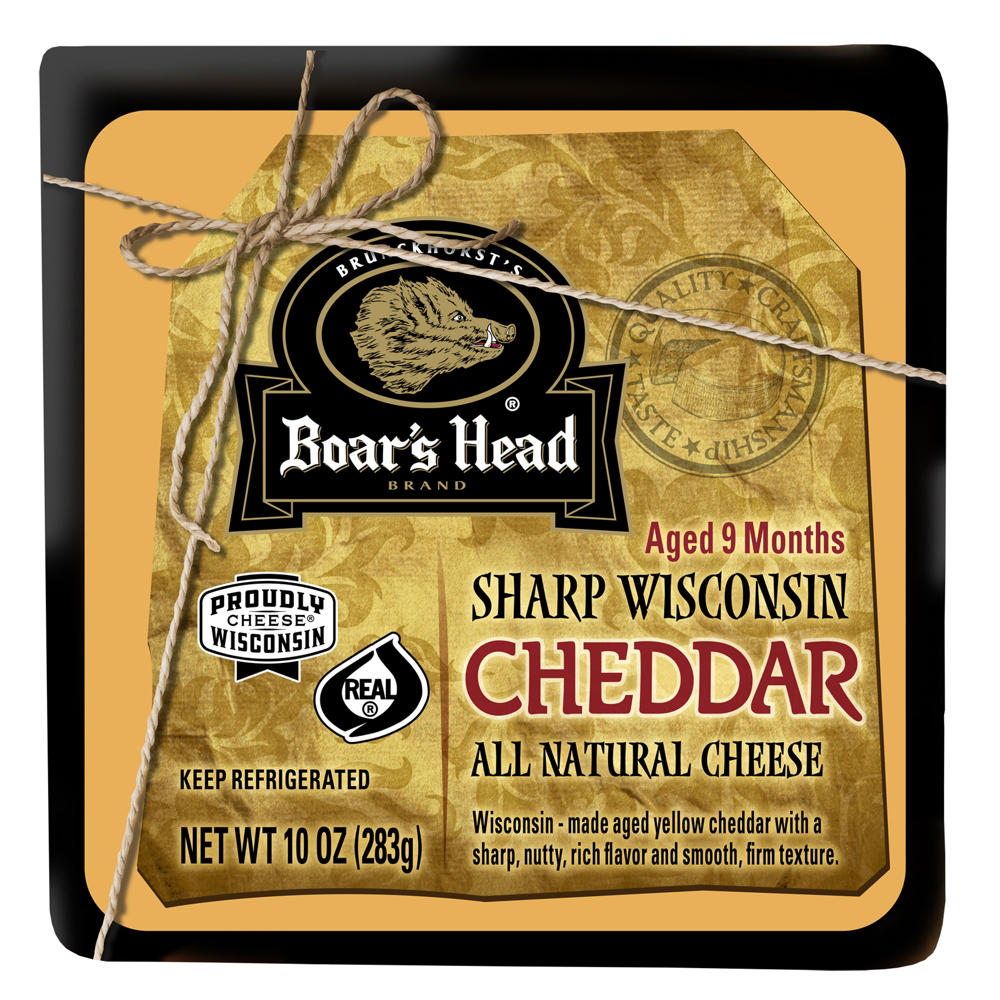 Boar's Head Sharp Wisconsin Yellow Cheddar Cheese, 10 oz