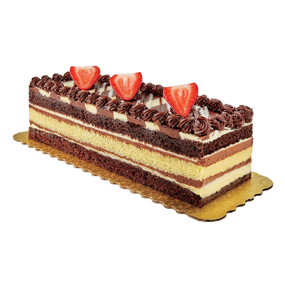 H-E-B Bakery Triple Chocolate Tiger Cake, 1/8 Bar