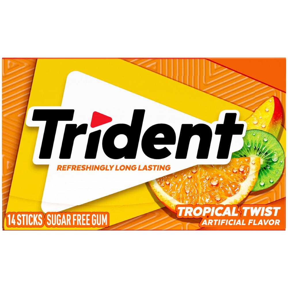 Trident Tropical Twist Sugar Free Gum, 14 pc
