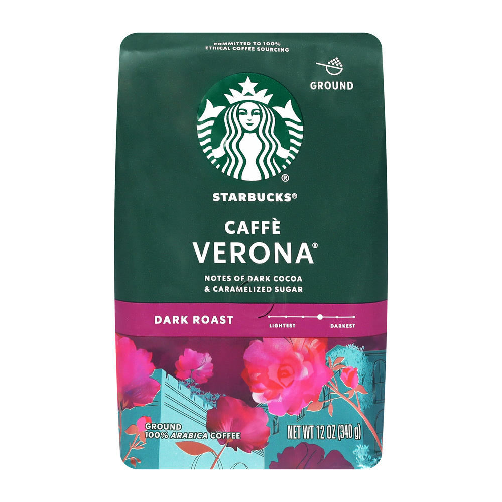 Starbucks Caffe Verona Dark Roast Ground Coffee, 12 oz