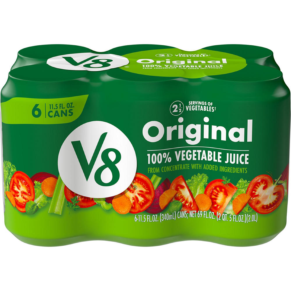 V8 Original 100% Vegetable Juice 6 pk Cans, 11.5 oz