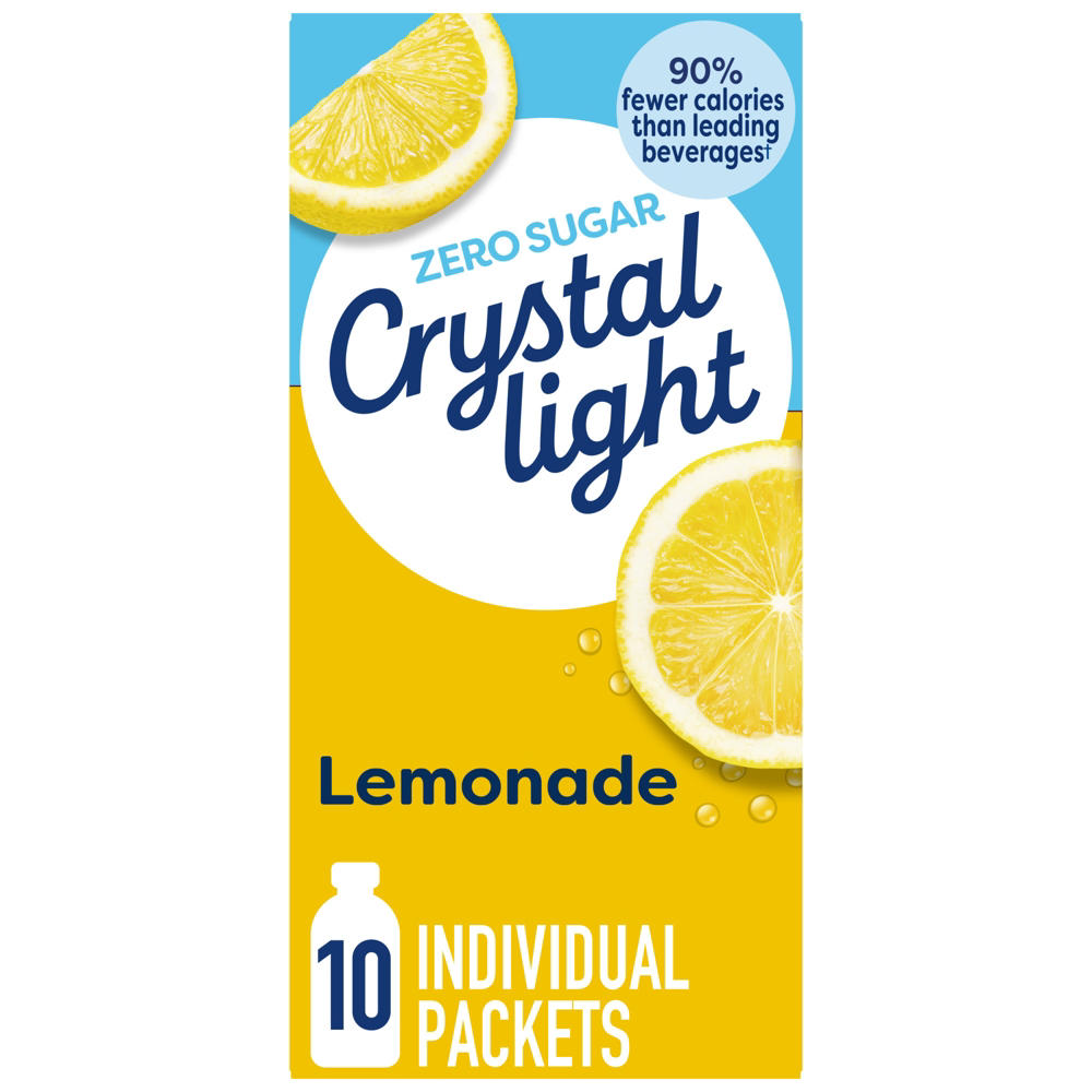 Crystal Light Zero Sugar On The Go Drink Mix Packets - Lemonade, 10 ct