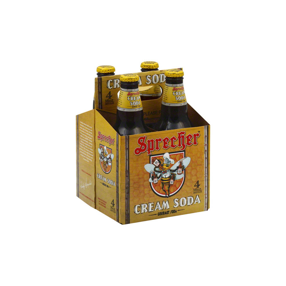 Sprecher Cream Soda 16 oz Bottles, 4 pk