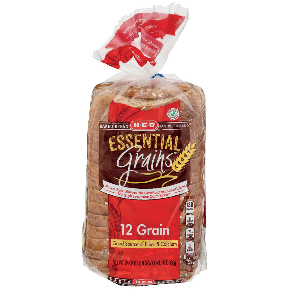 H-E-B Essential Grains 12 Grain Sliced Bread, 24 oz