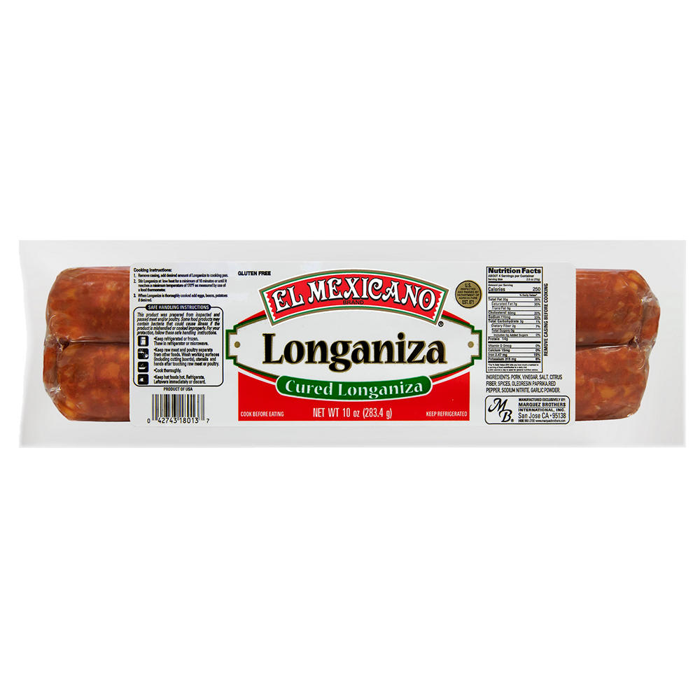El Mexicano Longaniza Cured Pork Sausage, 10 oz