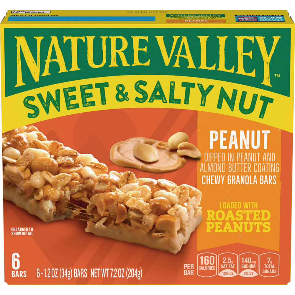 Nature Valley Sweet & Salty Nut Peanut Granola Bars, 6 ct