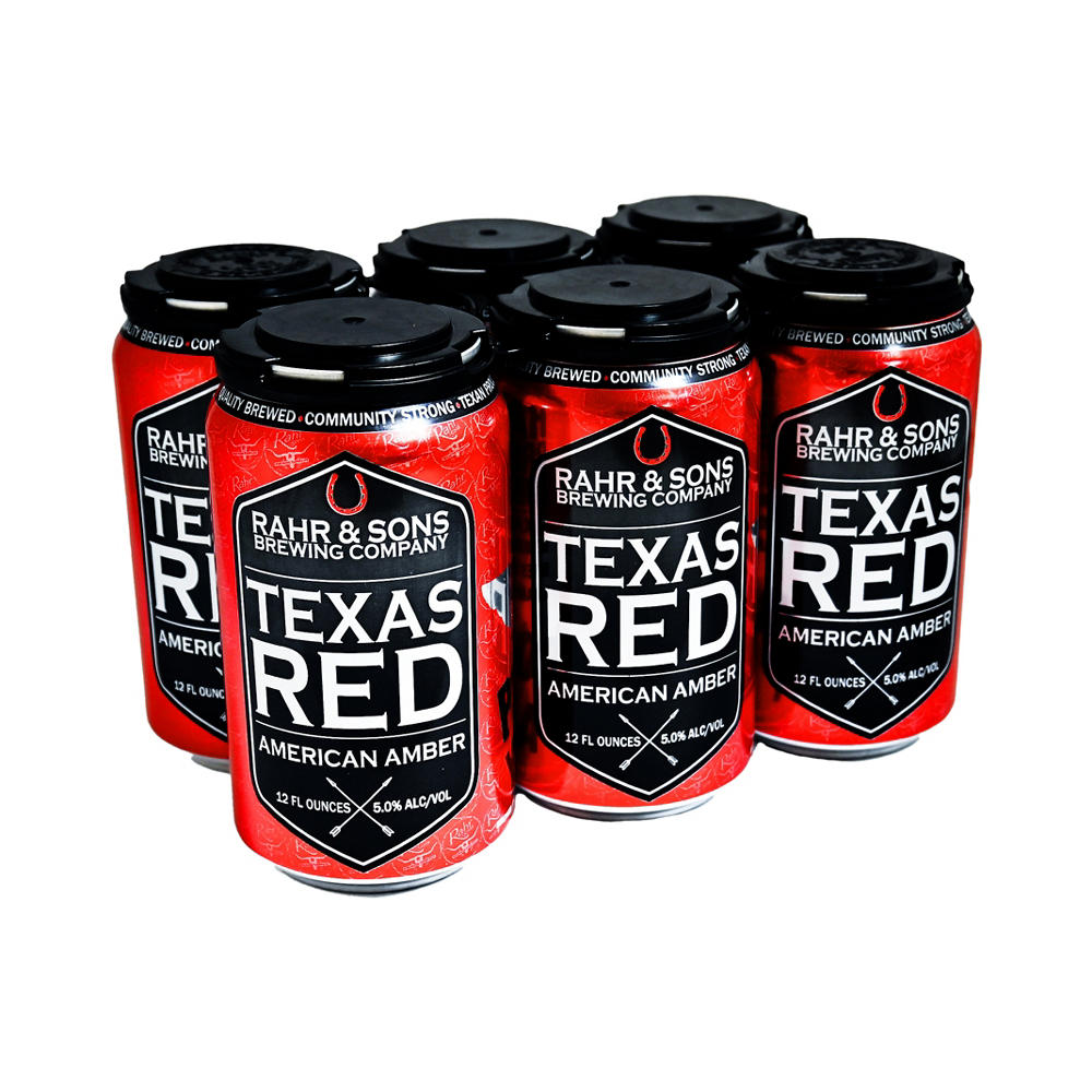 Rahr & Sons Texas Red Amber Lager Craft Beer 6 pk Cans, 12 oz