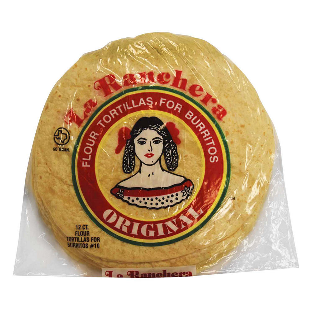 La Ranchera 10 in Burrito Flour Tortillas, 12 ct