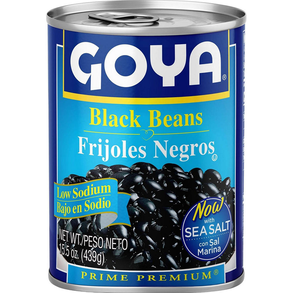 Goya Black Beans Low Sodium, 15.5 oz