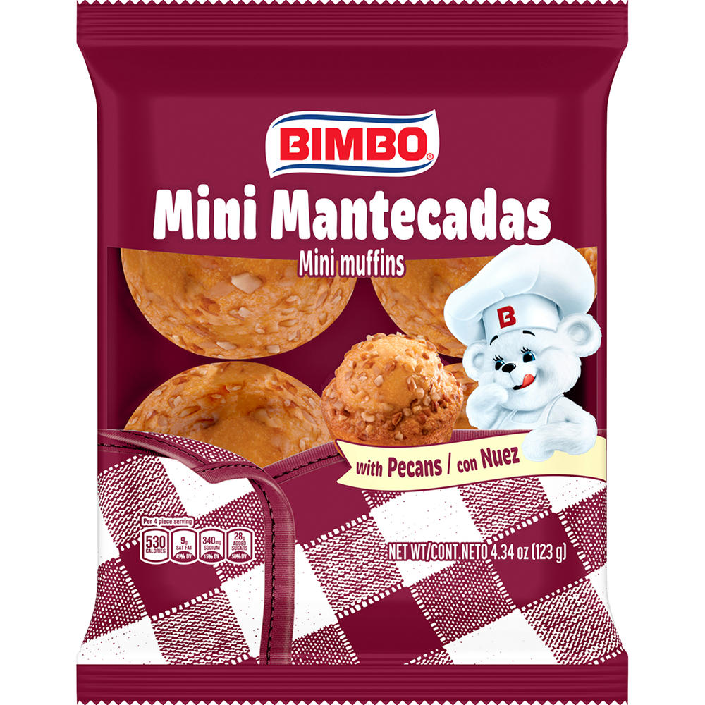 Bimbo Mini Mantecadas con Nuez Mini Muffins, 4 ct