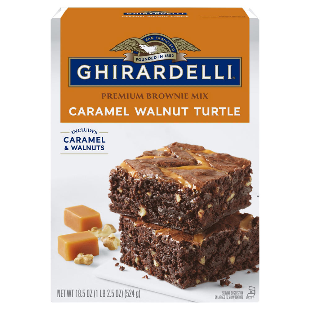 Ghirardelli Caramel Walnut Turtle Premium Brownie Mix, 18.5 oz