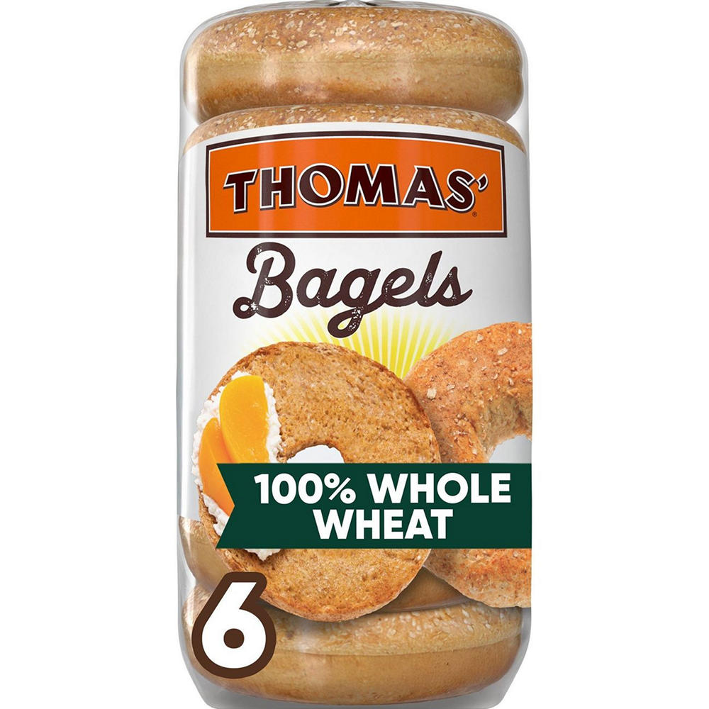 Thomas' 100% Whole Wheat Bagels, 6 ct