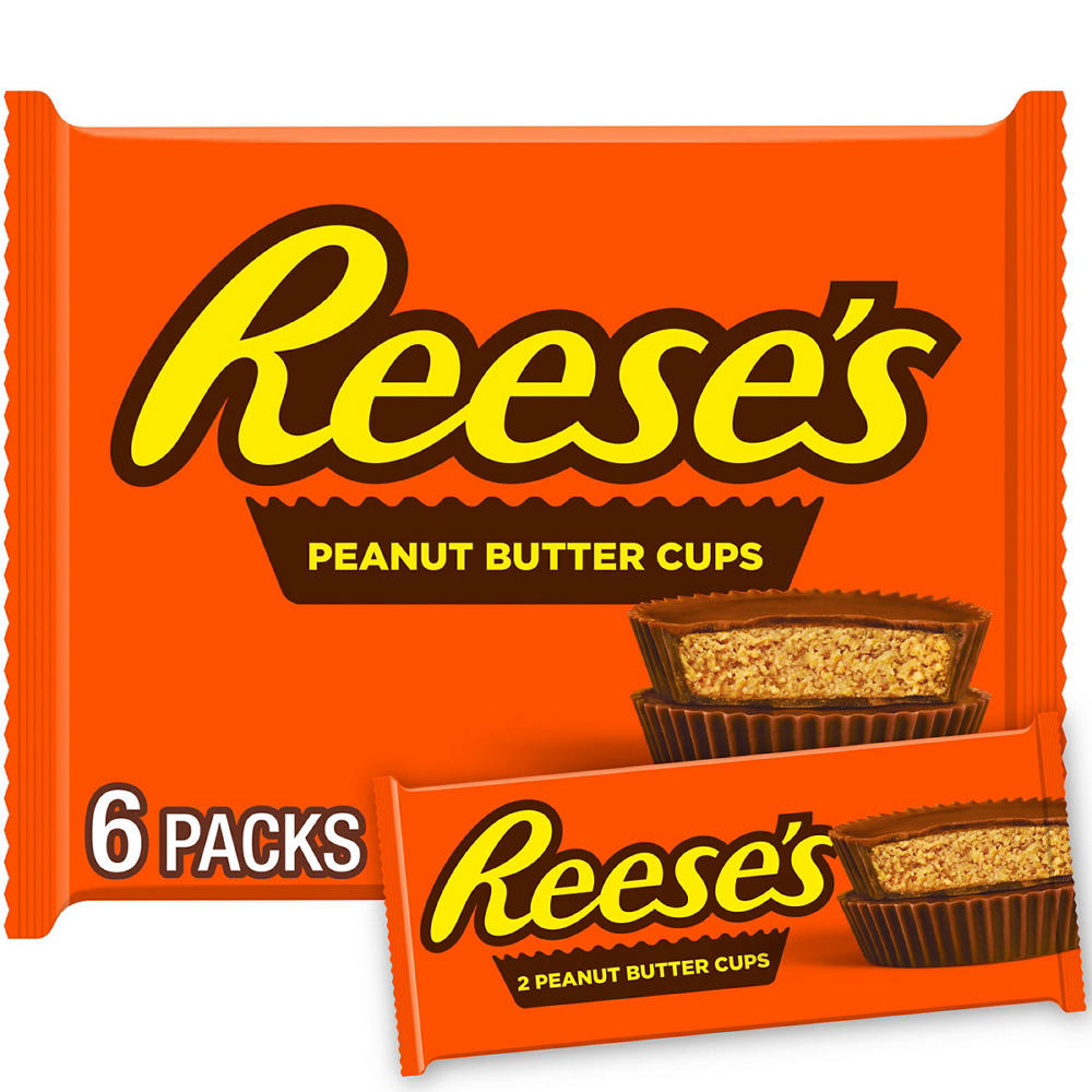 Reese's Milk Chocolate Peanut Butter Cups Candy, 6 pk