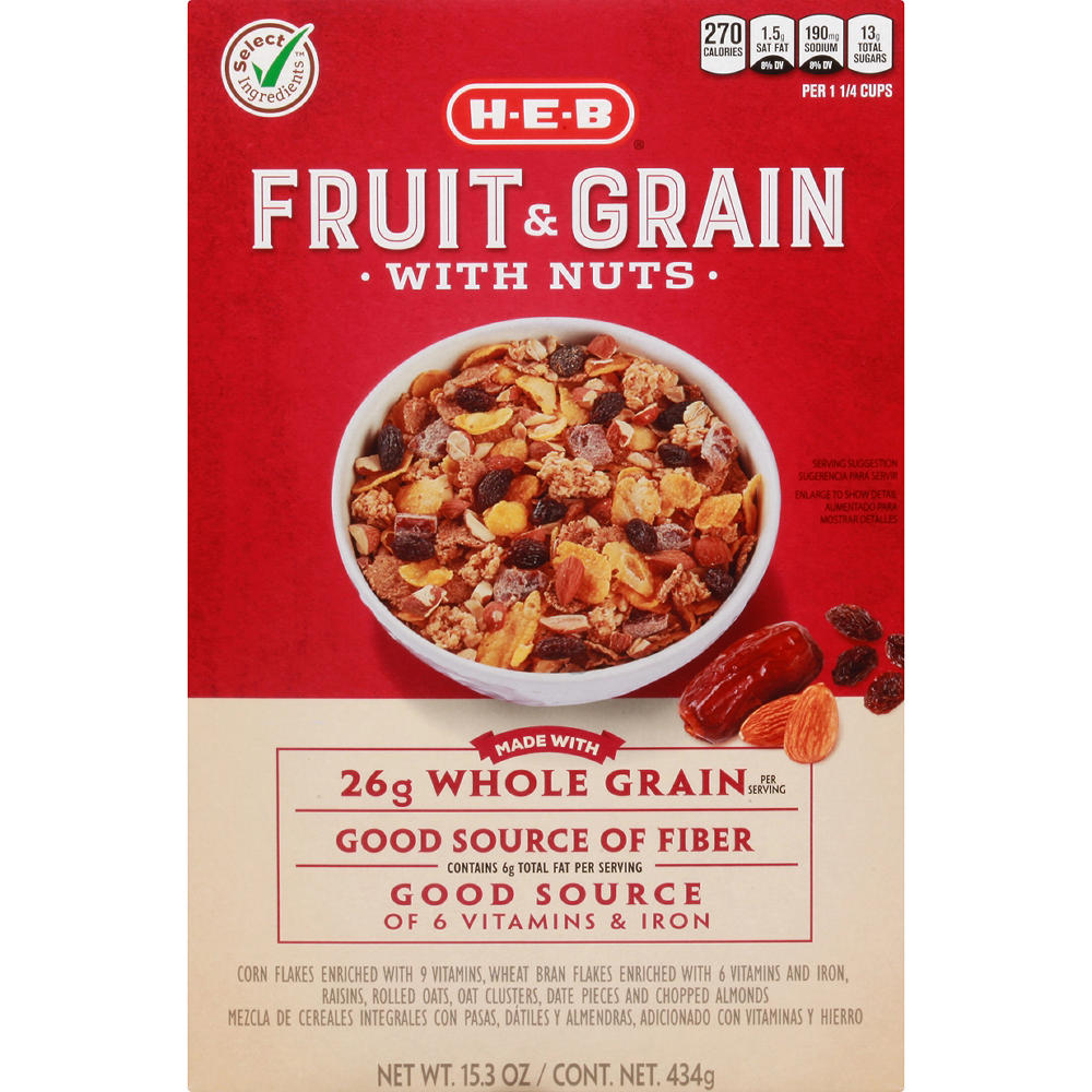 H-E-B Fruit & Grain with Nuts Cereal, 15.3 oz
