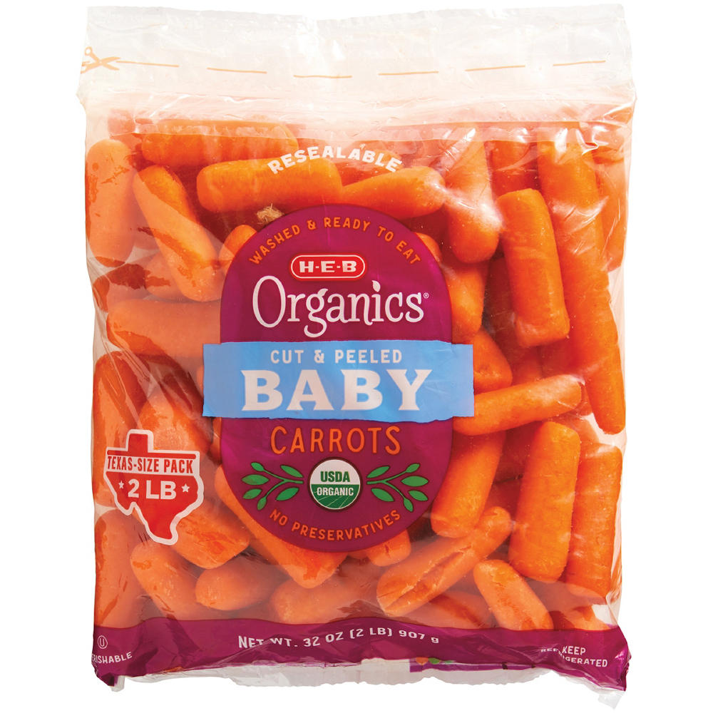 H-E-B Organics Fresh Baby Carrots - Texas-Size Pack, 2 lbs