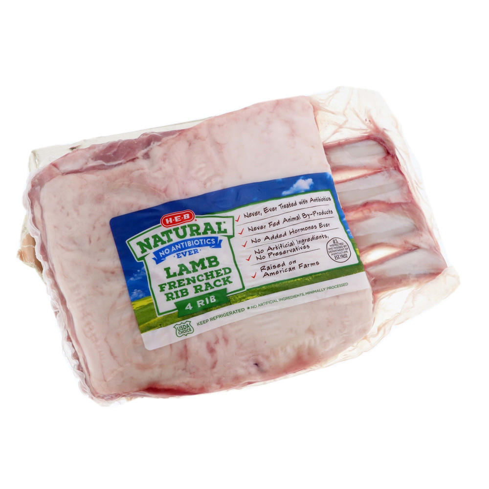 H-E-B Natural Frenched 4-Rib Rack of Lamb, Avg. 1.1 lbs