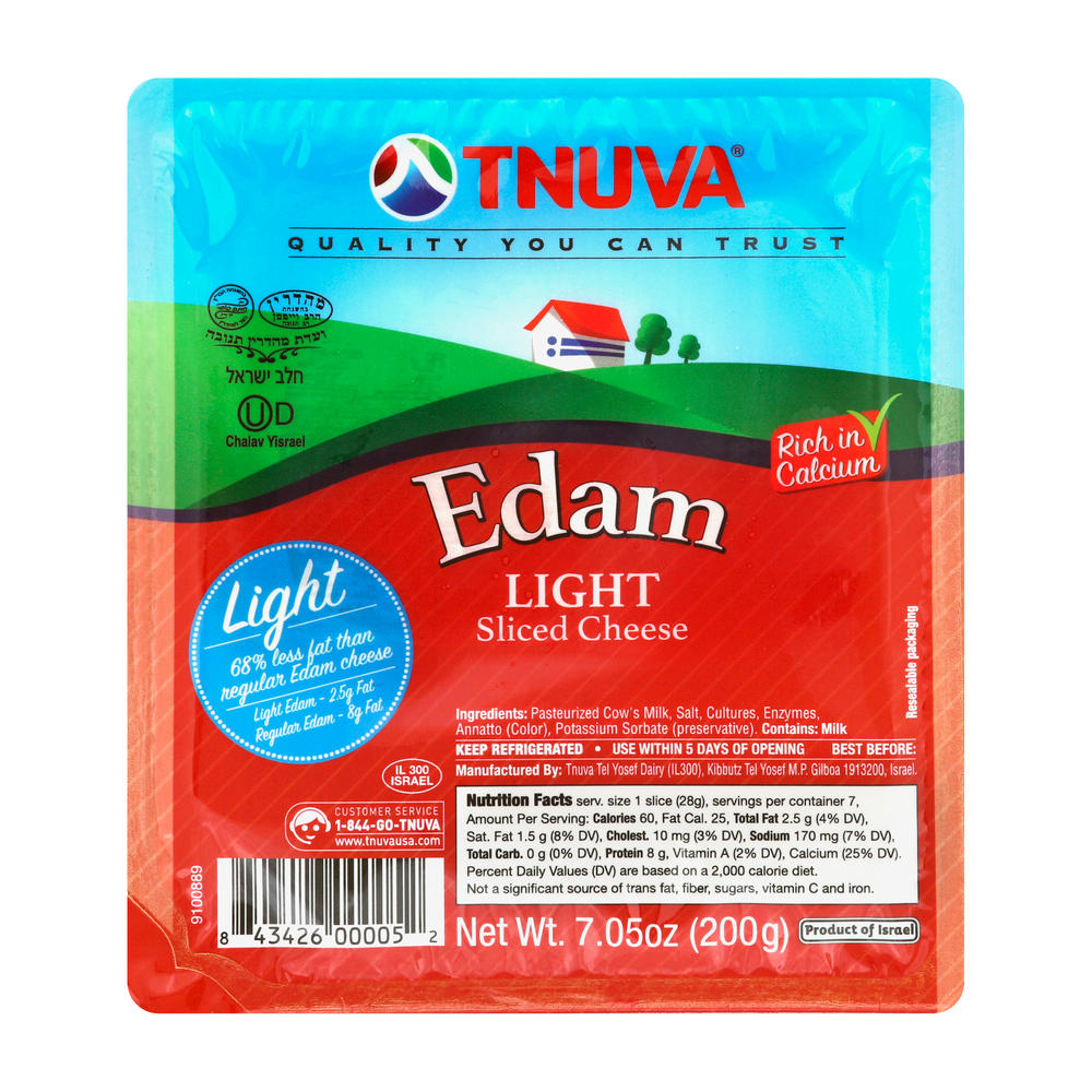 Tnuva Edem Light Sliced Cheese, 7.05 oz
