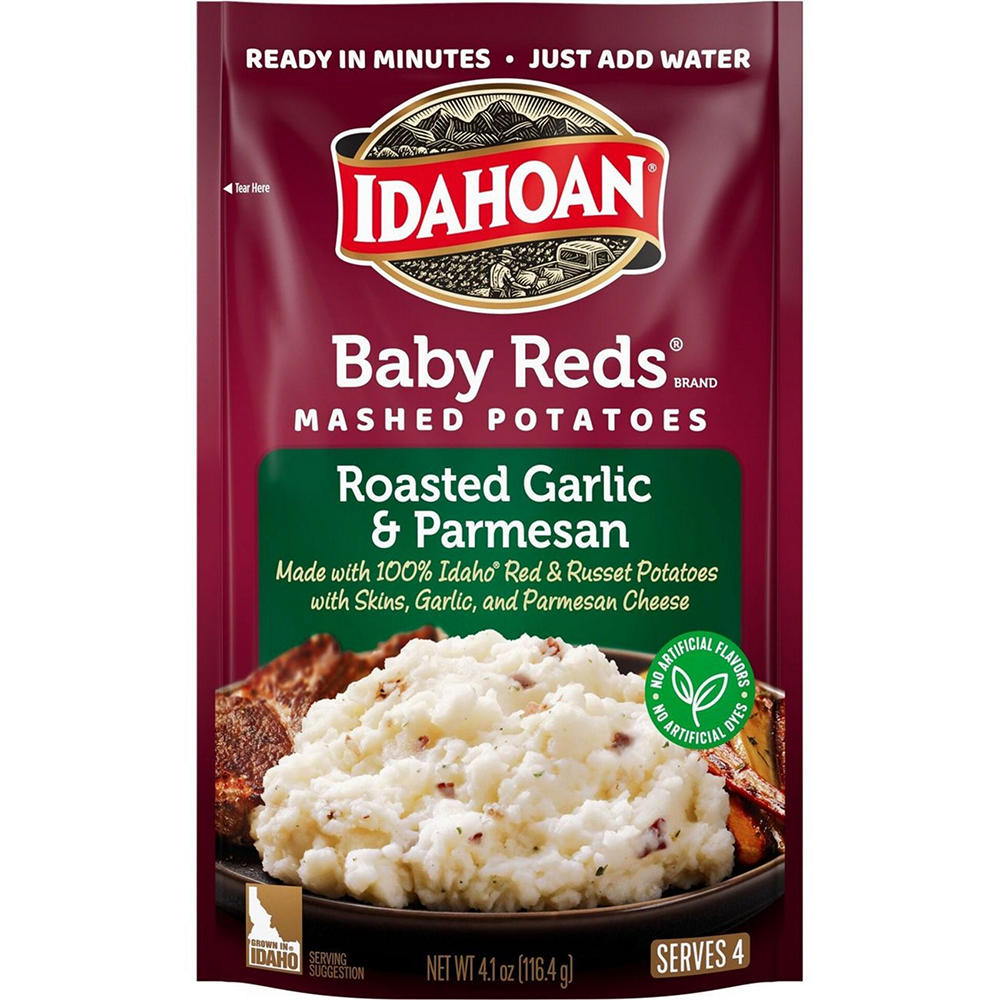 Idahoan Baby Reds Roasted Garlic and Parmesan Mashed Potatoes, 4.1 oz
