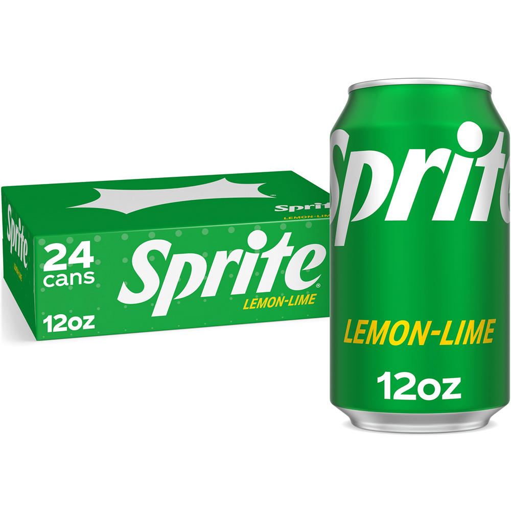 Sprite Lemon Lime Caffeine Free Soda Soft Drink 24 pk Cans, 12 oz