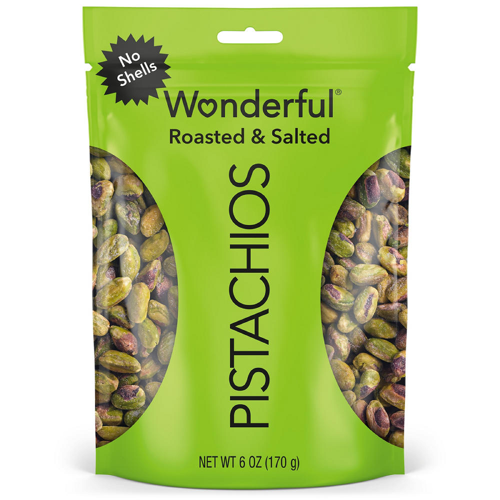 Wonderful Roasted & Salted No Shell Pistachios, 6 oz