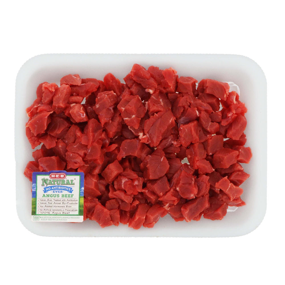 H-E-B Natural Fine Diced Top Round Beef Cubes - USDA Choice, Avg. 0.96 lb