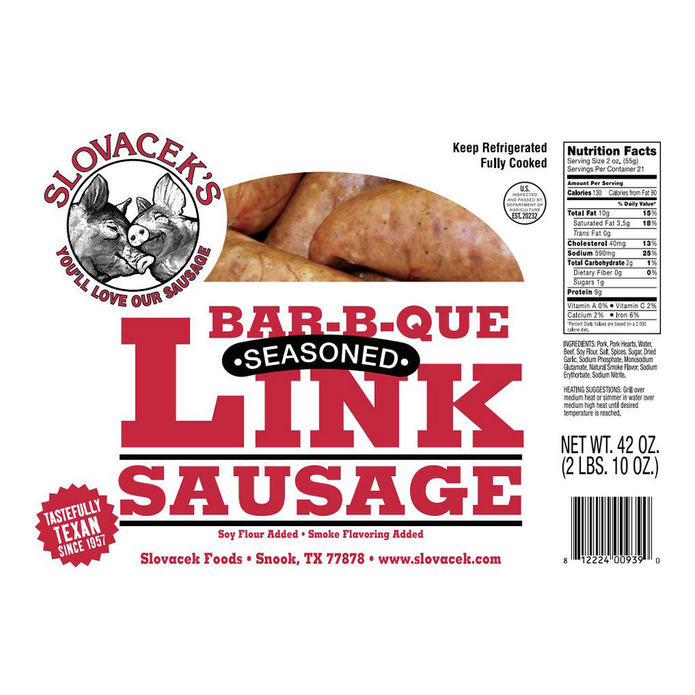 SLOVACEK'S Bar-B-Que Seasoned Link Sausage, 42 oz
