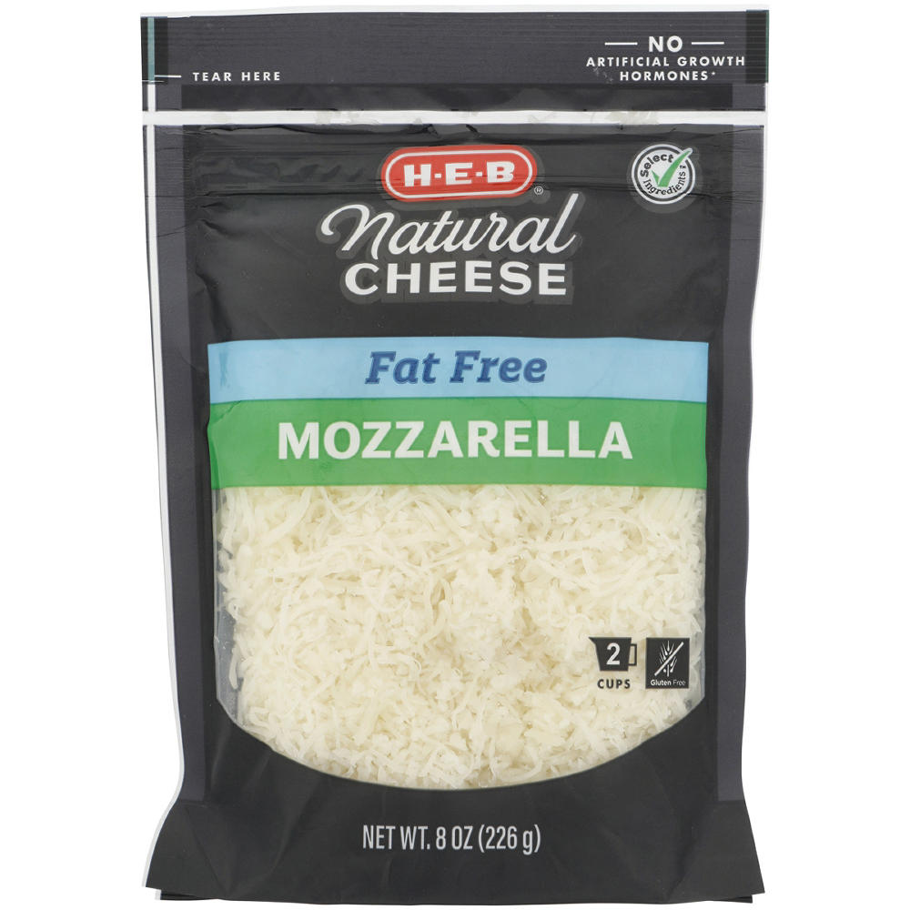 H-E-B Fat Free Mozzarella Shredded Cheese, 8 oz