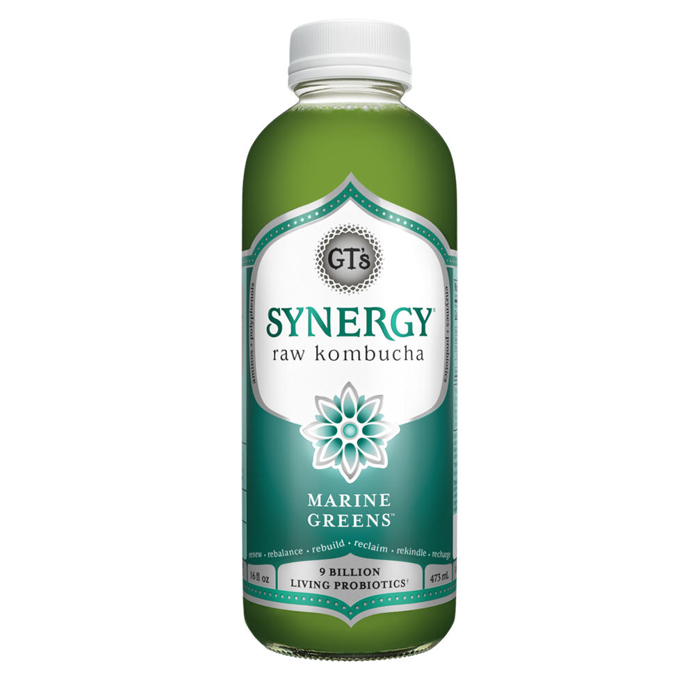 GT's Marine Greens Raw Kombucha, 16 oz
