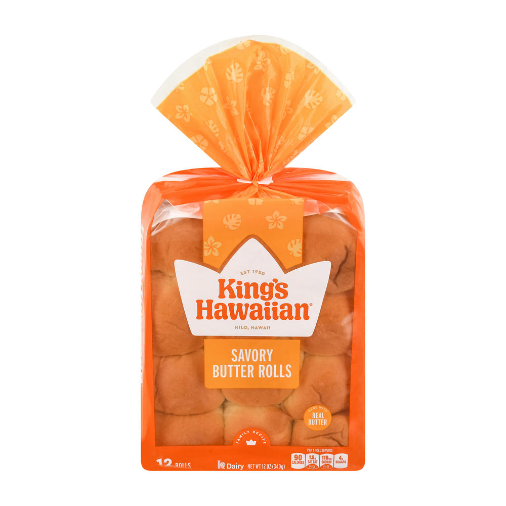 King's Hawaiian Savory Butter Rolls, 12 ct