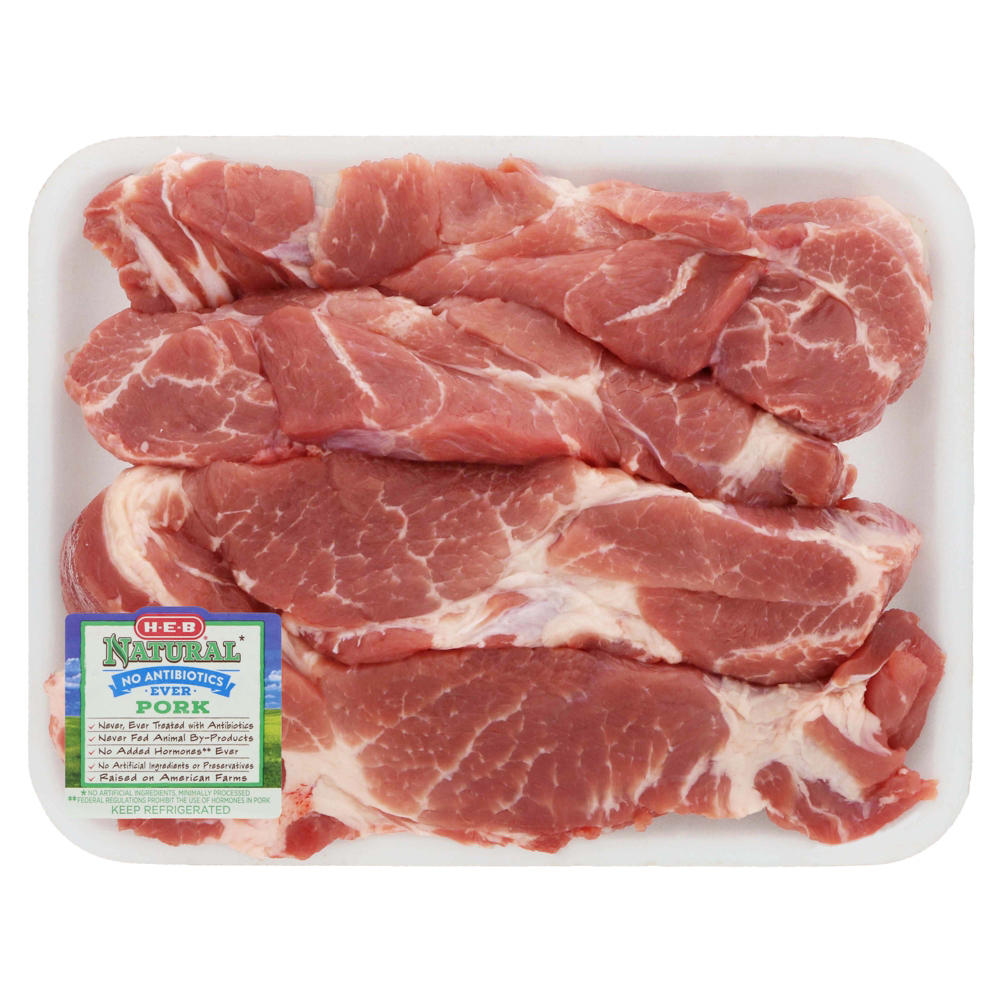 H-E-B Natural Boneless Boston Butt Pork Country-Style Ribs, Avg. 3.1 lbs