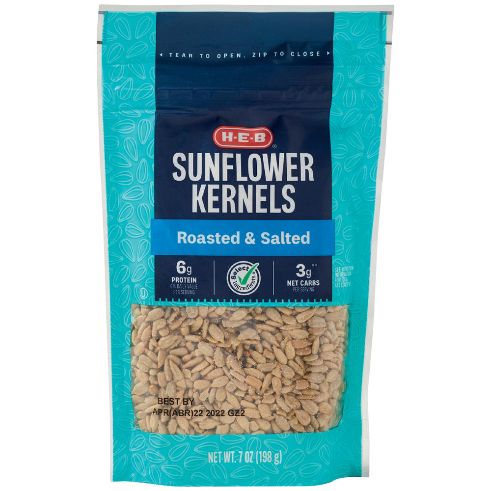 H-E-B Salted Roasted Sunflower Kernels, 7 oz