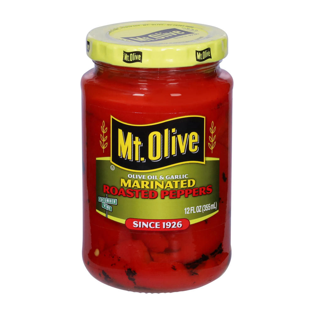 Mt. Olive Marinated Roasted Peppers in Olive Oil & Garlic, 12 oz