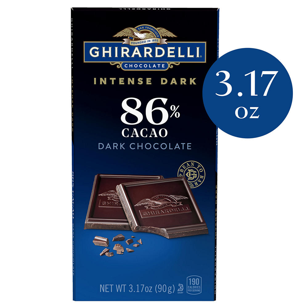 Ghirardelli Intense Dark 86% Cacao Dark Chocolate Bar, 3.17 oz