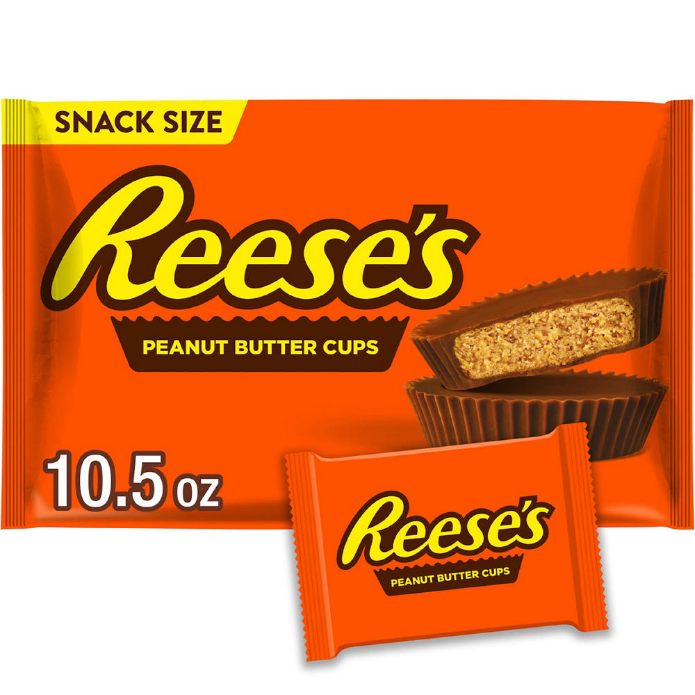 Reese's Milk Chocolate Snack Size Peanut Butter Cups Halloween Candy Bag, 10.5 oz
