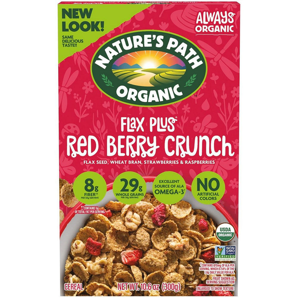 Nature's Path Organic Flax Plus Red Berry Crunch Cereal, 10.6 oz
