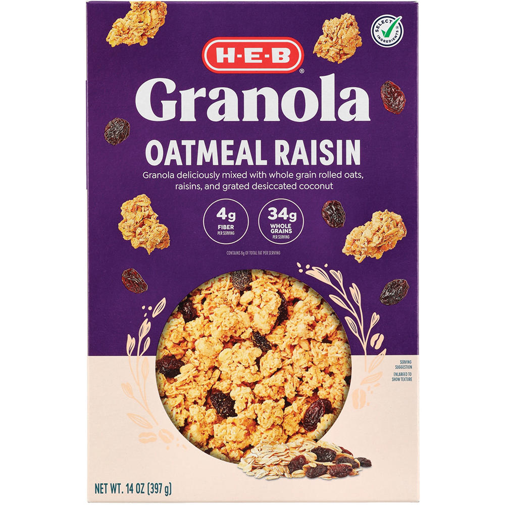 H-E-B Oatmeal Raisin Granola, 14 oz