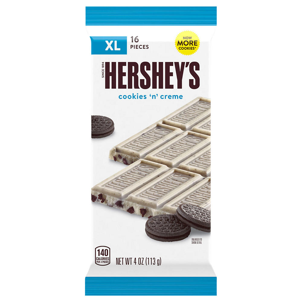 Hershey's Cookies 'n' Creme XL Candy Bar, 16 Pc, 4 oz