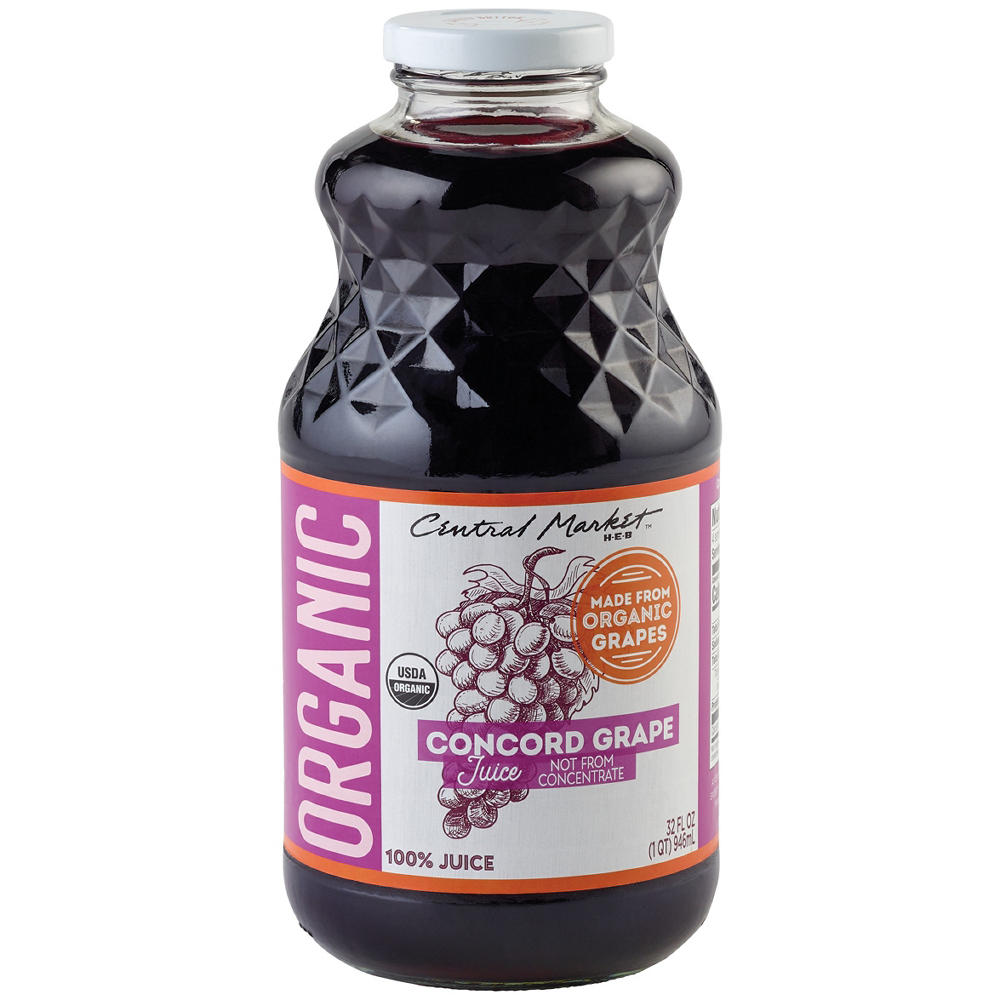 Central Market Organics 100% Concord Grape Juice, 32 oz