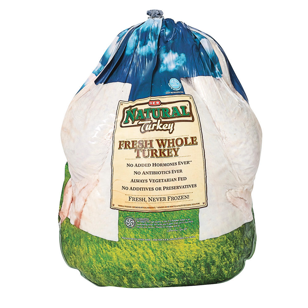 H-E-B Natural Fresh Whole Turkey, 10 - 16 lbs, Avg. 15.0 lbs
